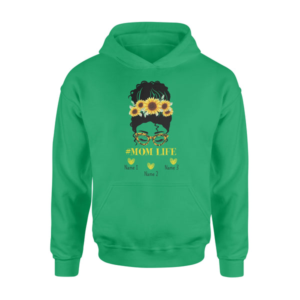 Beautiful mom life shirt sunflower customize name kids, mother's day shirt ideas D06 NQS1540 - Standard Hoodie