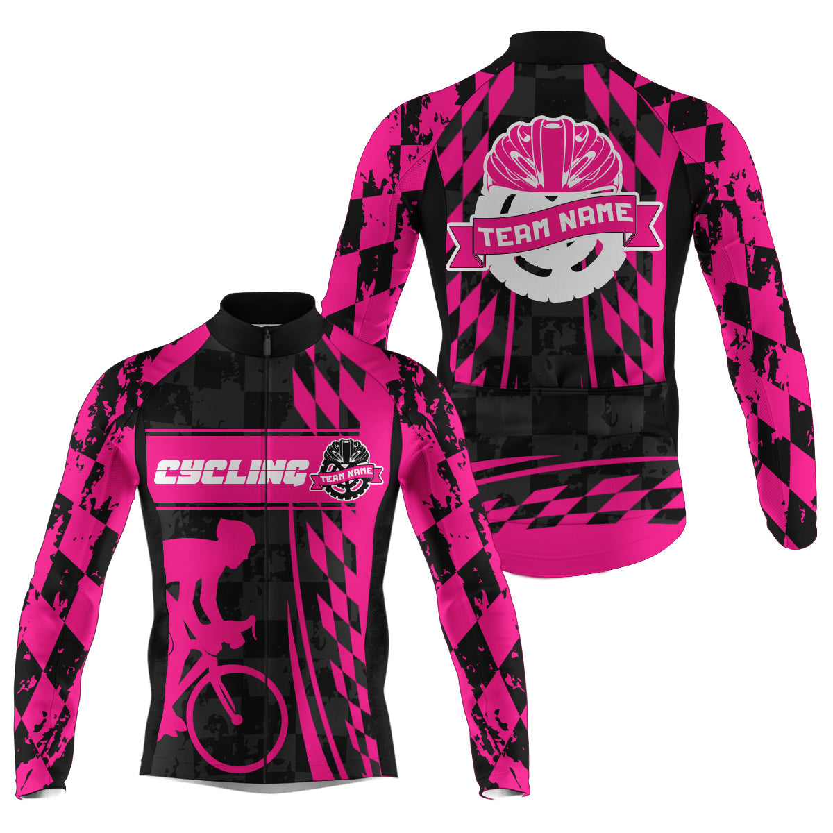 Personalized Pink Men Cycling team jersey Biking athletes racewear Anti-UV road racing cycle gear| SLC62