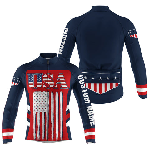 USA Men & Women cycling jersey UPF50+ American bike shirt with 3 pockets & full zip MTB BMX Gear| SLC164