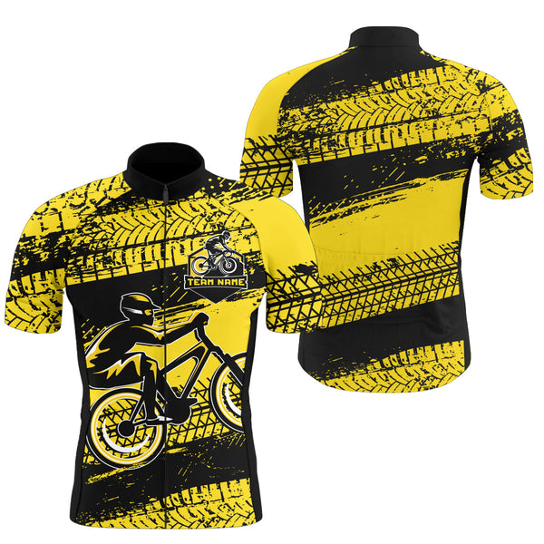 Customized Men Cycling team jersey Yellow Biking athletes gear Anti-UV road racing cycle shirt| SLC61