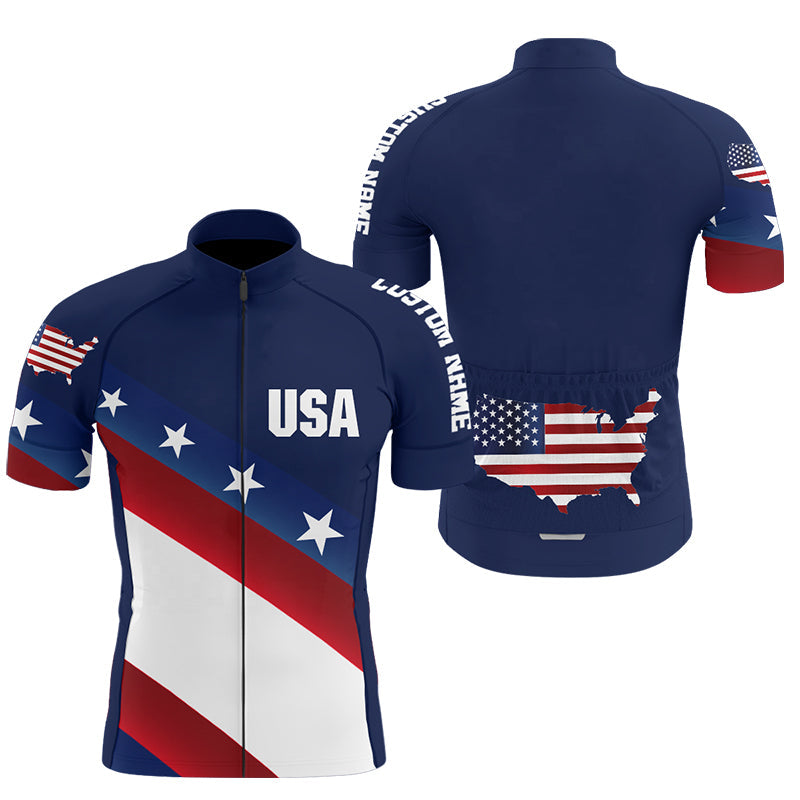 American cycling jersey mens womens with 3 pockets UPF50+ USA bike jersey full zip bicycle shirt| SLC219