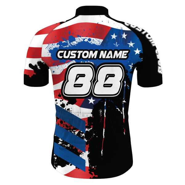 Custom American BMX cycling jersey Cycle gear with 3 pockets Anti-UV Patriotic BMX life shirt| SLC74