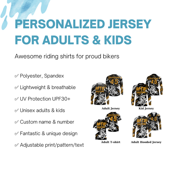 Custom MTB race jersey UPF30+ Mountain bike Downhill cycling gear Adult Kid shirt for cycling| SLC100