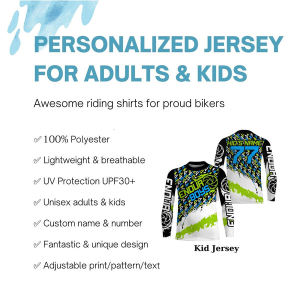 Enduro boys Kid motocross jersey UPF30+ racing sun shirts Off-road youth biking cycling racewear| SLC115