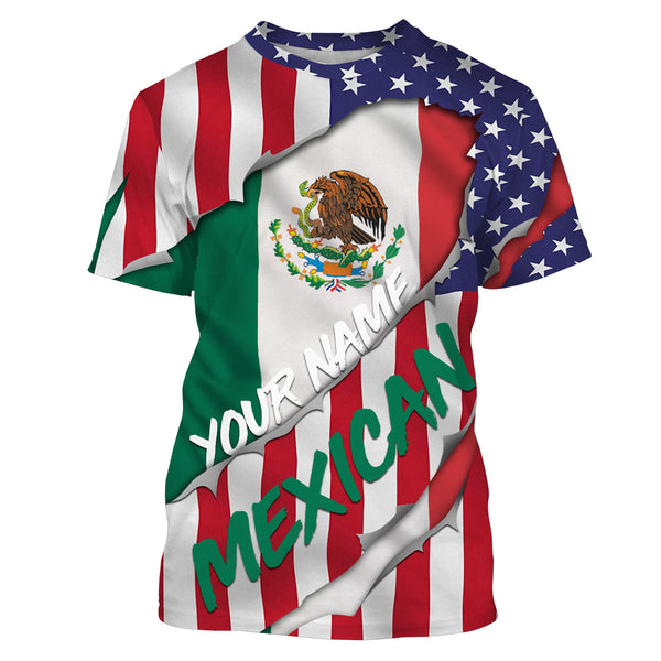 American Flag Mexican Flag Custom UV Long sleeves shirts, Patriotic fishing apparel TMTS010