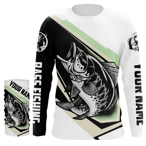 Bass Fish Custom Long Sleeve Fishing Shirts, Personalized Bass Fishing jerseys Fishing gifts - TMTS034