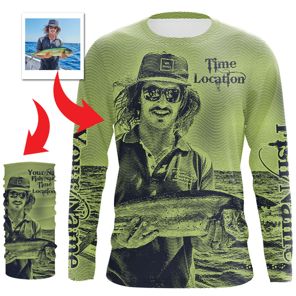 Fishing Shirt Custom Name, Image, Time, Location 3D UV protection Shirts UPF 30+ Fishing gift TMTS050