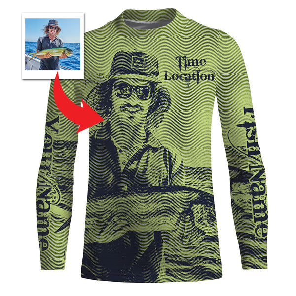 Fishing Shirt Custom Name, Image, Time, Location 3D UV protection Shirts UPF 30+ Fishing gift TMTS050