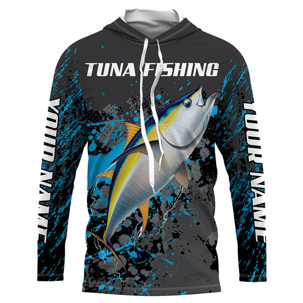 Yellowfin Tuna Fishing custom name dri Sun protection Shirts UPF 30+ Personalized fishing gifts  - HVFS051