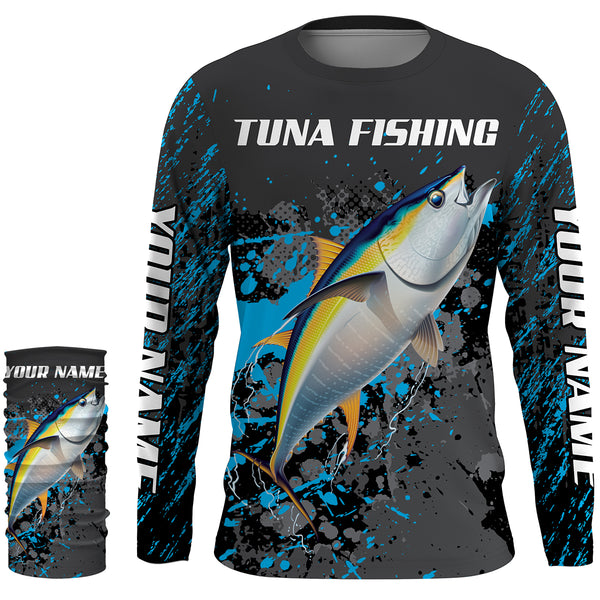 Yellowfin Tuna Fishing custom name dri Sun protection Shirts UPF 30+ Personalized fishing gifts  - HVFS051