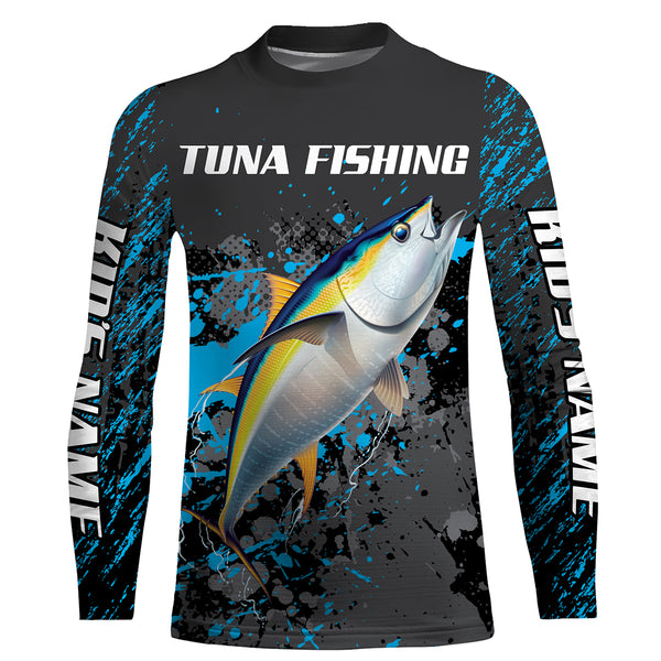 Yellowfin Tuna Fishing custom name dri Sun protection Shirts UPF 30+ Personalized fishing gifts  - HVFS051