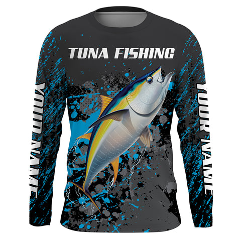 Yellowfin Tuna Fishing custom name dri Sun protection Shirts UPF 30+ Personalized fishing gifts  - HVFS051