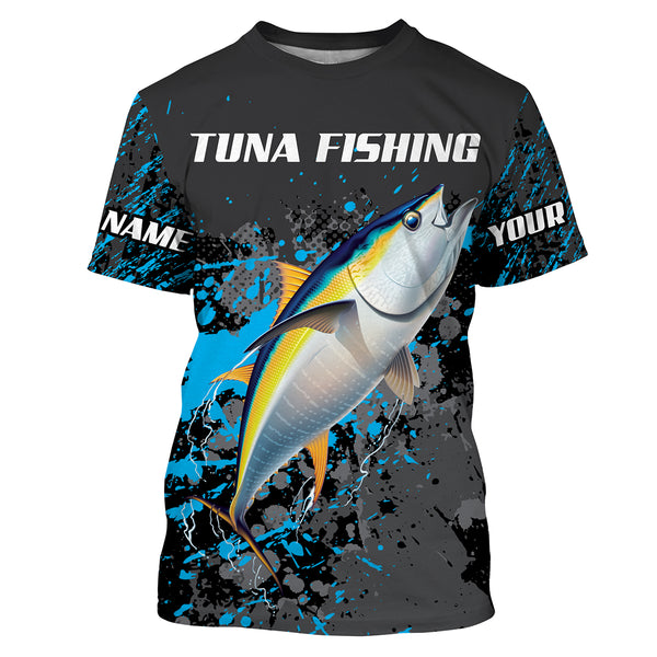 Yellowfin Tuna Fishing custom name dri Sun protection Shirts UPF 30+ Personalized fishing gifts  - HVFS051