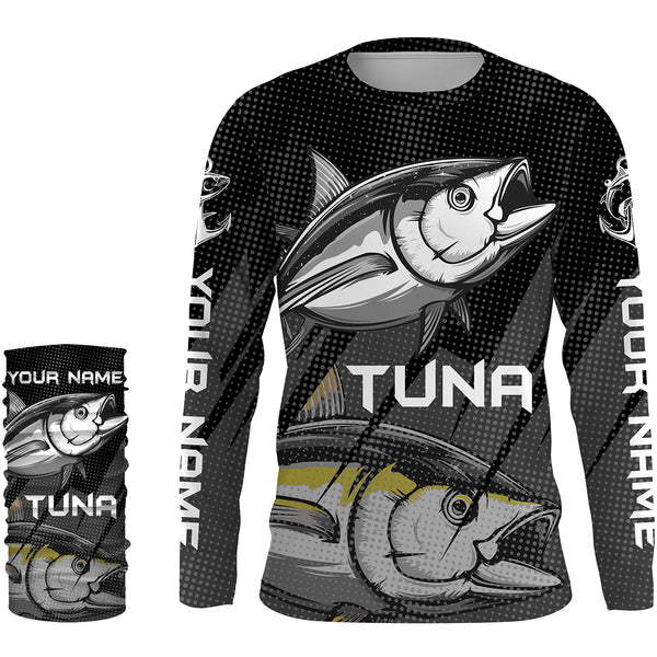 Tuna fishing Customize Name UV protection quick dry UPF 30+ long sleeves fishing shirts, gifts for fishing lover HVFS002