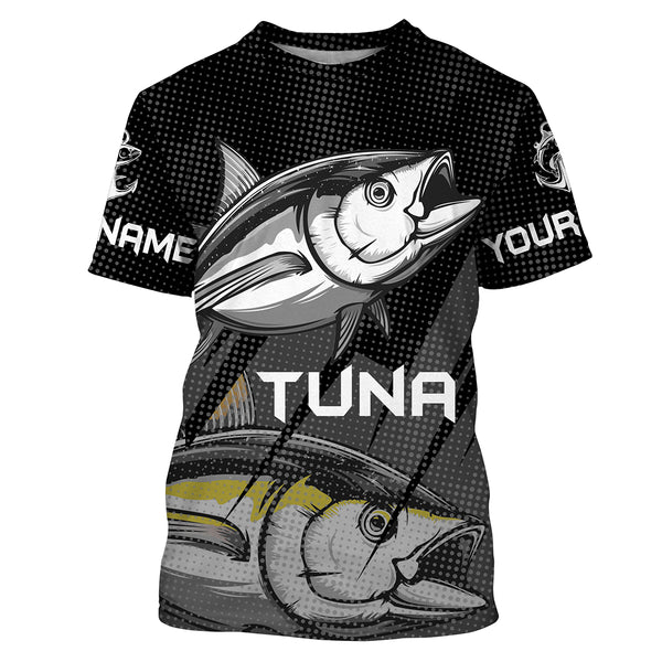 Tuna fishing Customize Name UV protection quick dry UPF 30+ long sleeves fishing shirts, gifts for fishing lover HVFS002