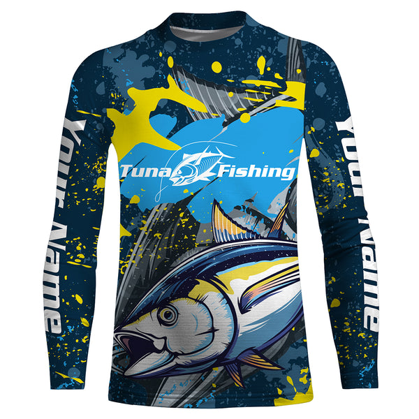 Beautiful Yellowfin Tuna Fishing Shirt UPF 30+ Performance Clothing, Personalized Fishing Gifts HVFS007