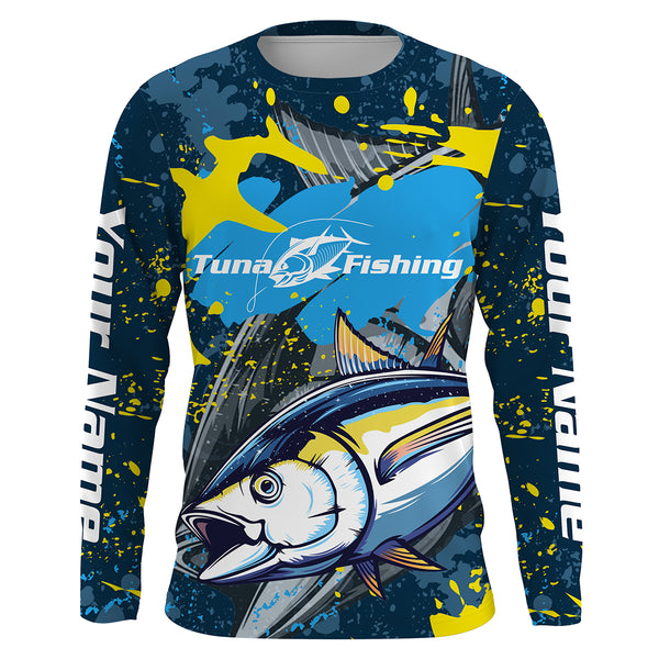 Beautiful Yellowfin Tuna Fishing Shirt UPF 30+ Performance Clothing, Personalized Fishing Gifts HVFS007