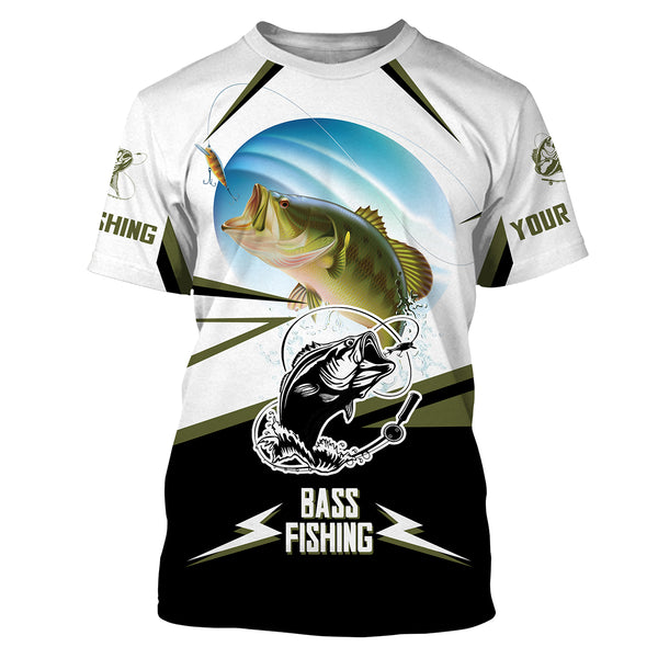 Bass Fishing shirt UV protection quick dry customize name, personalized Bass Fishing tatoo apparel UPF 30+ HVFS018