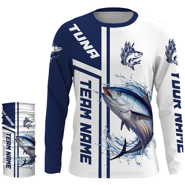 Tuna Fishing Custom Name Performance Fishing Shirt, Sun Protection Long Sleeve, Custom Team Name Fishing Jerseys HVFS043