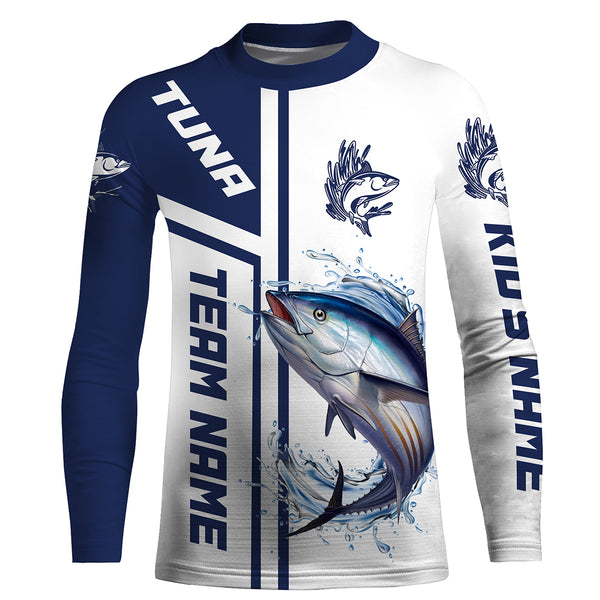 Tuna Fishing Custom Name Performance Fishing Shirt, Sun Protection Long Sleeve, Custom Team Name Fishing Jerseys HVFS043