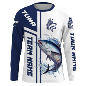 Tuna Fishing Custom Name Performance Fishing Shirt, Sun Protection Long Sleeve, Custom Team Name Fishing Jerseys HVFS043