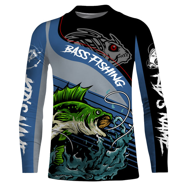 Bass Fishing Bass Skeleton shirt UV protection quick dry customize name long sleeves UPF 30+ personalized gift for Fishing lovers  HVFS021