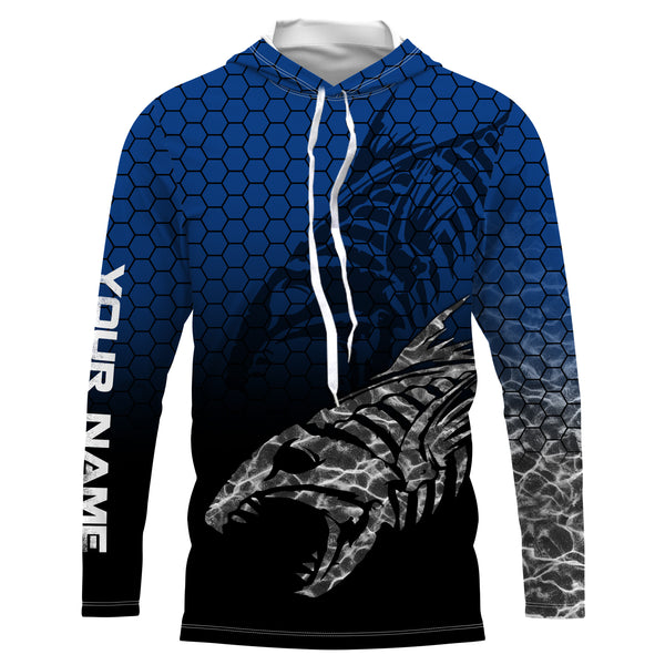 Fish Skeleton Custom Name Performance Fishing UV Protection Long Sleeve Shirt TTN42