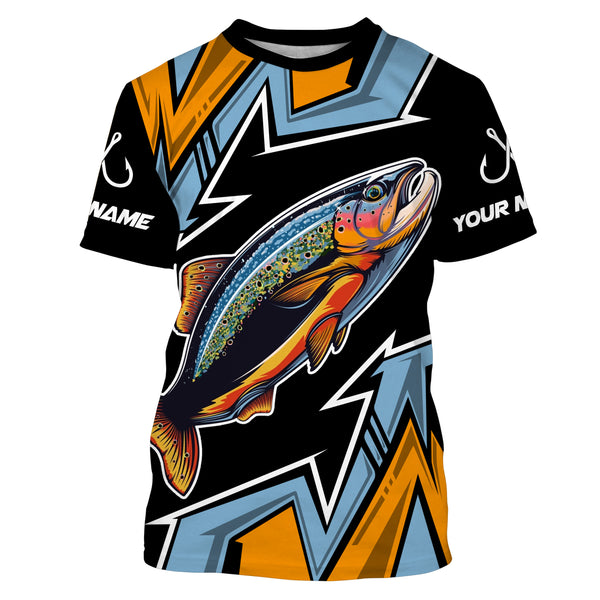 Personalized Rainbow Trout Fishing Jerseys, Custom Name Performance Long Sleeves  Shirt TTN81