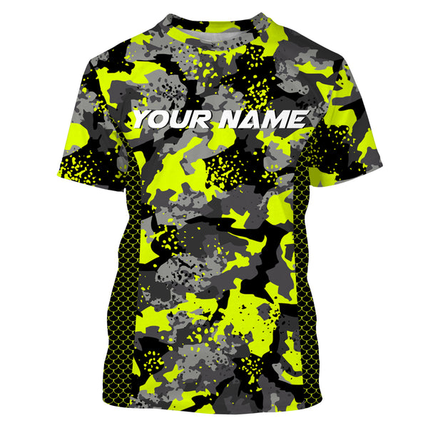 Colorful Fishing Camo Custom UV Long Sleeve Performance Fishing Shirts, Camouflage Fishing Apparel TTN82