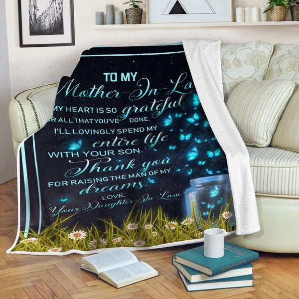 Beautiful Mother-in-law Blanket| Meaningful Mother's Day Gift for Mom-in-law, Mother of Husband Birthday Christmas Gift| N1032