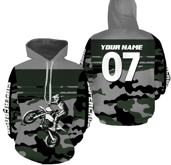 Camo Supercross Jersey Custom Number & Name Motorcycle Riding Shirt Off-Road Rider Dirt Bike Racing| NMS544