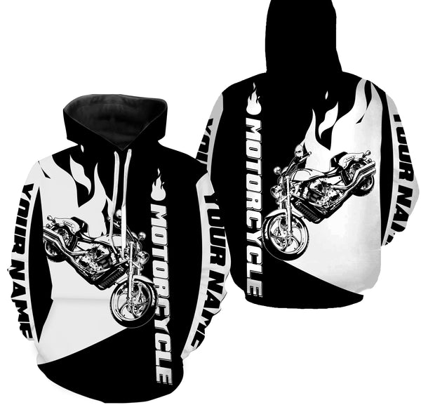 Biker Personalized Long Sleeves Hoodie T-shirt, Cool Off-road Racing Motorcycle Shirt All Over Printed| NMS309