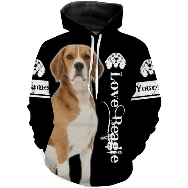 Beagle customize name 3D all over printing shirt for Dog Papa, Dog Mama, Beagle Dog Lover - Love Beagle gifts THN107