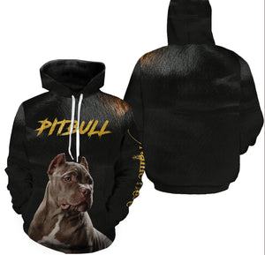 Pitbull Dog Lover Hoodie Long Sleeve| Custom Name Unisex Pitbull Shirt for Dog Lover Dog Mom Dog Dad| JTSD274