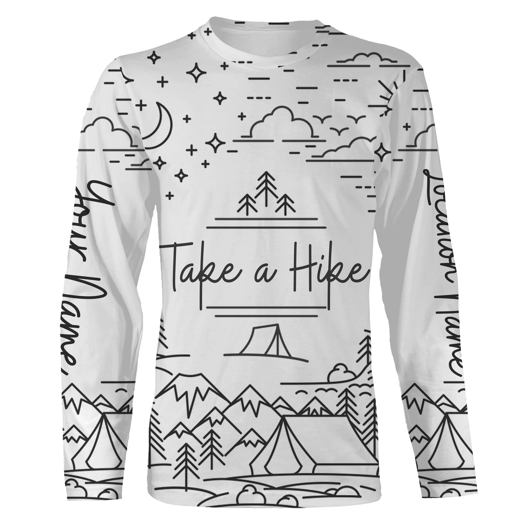 Take a hike outdoor nature camping saying shirt personalized long sleeve custom name