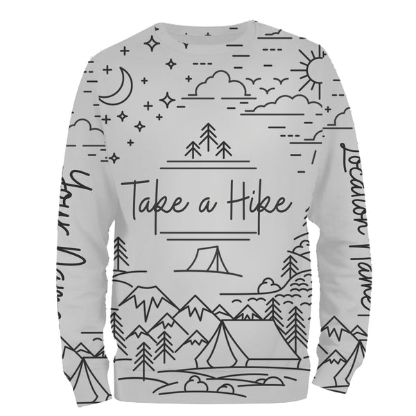 Take a hike outdoor nature camping saying shirt personalized long sleeve custom name