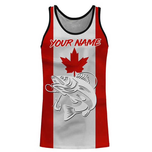 Walleye Fishing 3D Canadian Flag Customize name All over print shirts - personalized fishing gift for men and women and Kid - NQS470