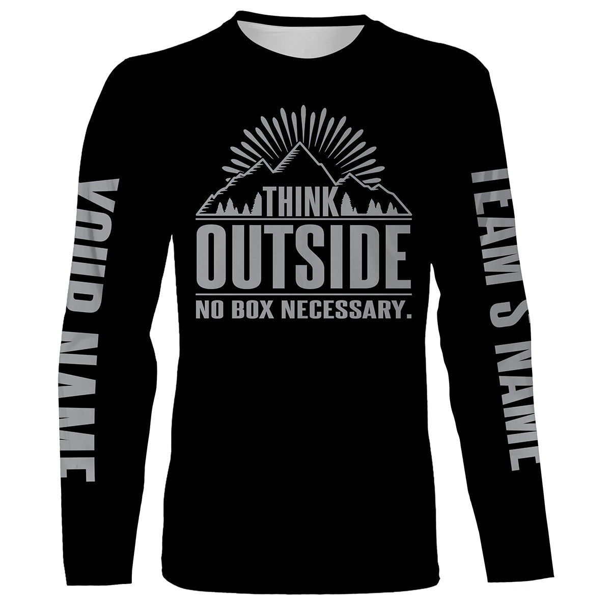 Think outside no box necessary cool camping funny shirt personalized long sleeve custom name and team name