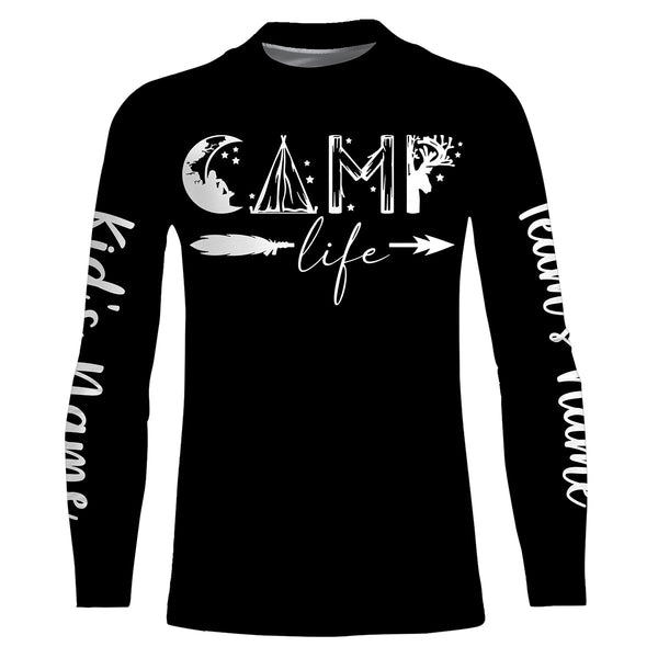 Camp life camping summer vacation shirts personalized long sleeve custom name