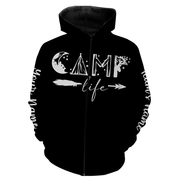 Camp life camping summer vacation shirts personalized long sleeve custom name