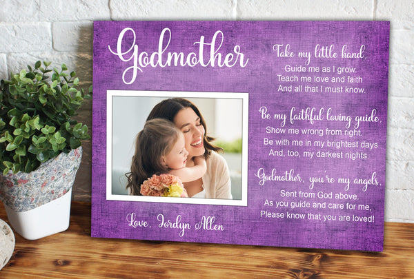 Godfather and mother gift, thank you gift for godparents, personalized photo, Godparent proposal, baptism gift