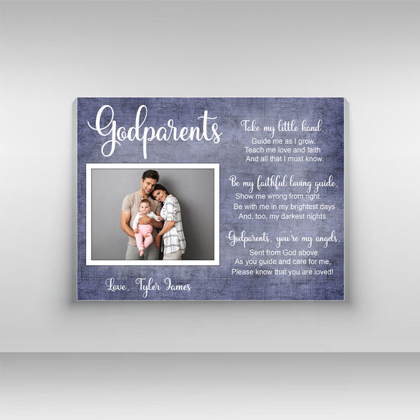 Godfather and mother gift, thank you gift for godparents, personalized photo, Godparent proposal, baptism gift