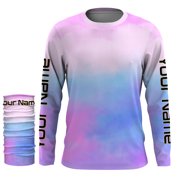 Custom Womens pastel Tie Dye Shirts, UV Long Sleeve Fishing Shirts for women - IPHW1720