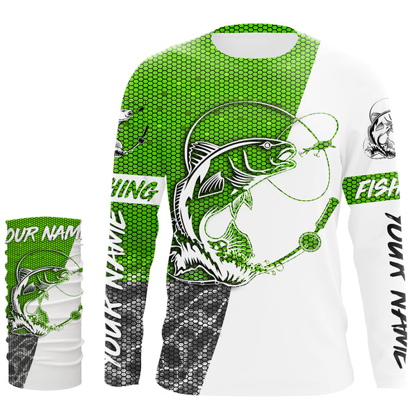 Redfish puppy Drum Custom UV Protection Fishing Shirts, Redfish Fishing jerseys | green - IPHW2411