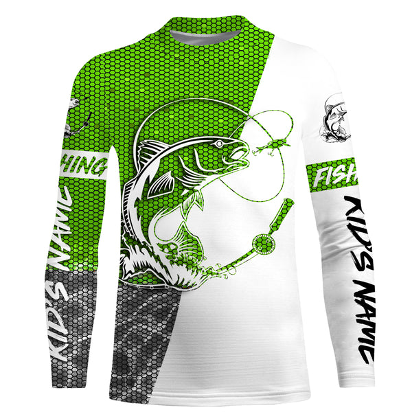 Redfish puppy Drum Custom UV Protection Fishing Shirts, Redfish Fishing jerseys | green - IPHW2411