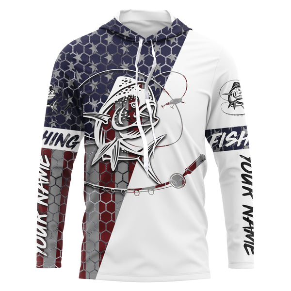 Mahi Mahi Fishing American Flag Custom Long Sleeve performance Fishing shirts, personalized Patriotic Fishing jerseys - IPHW2207