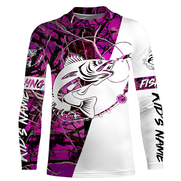 Walleye Custom Fishing Shirts, Walleye women's Fishing apparel fishing gifts | pink camo IPHW3598