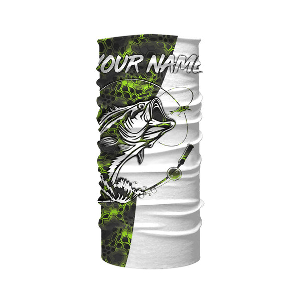Custom Bass Fishing Long Sleeve performance Camo Fishing Shirts, Personalized Fishing gifts for men | green camo - IPHW2107