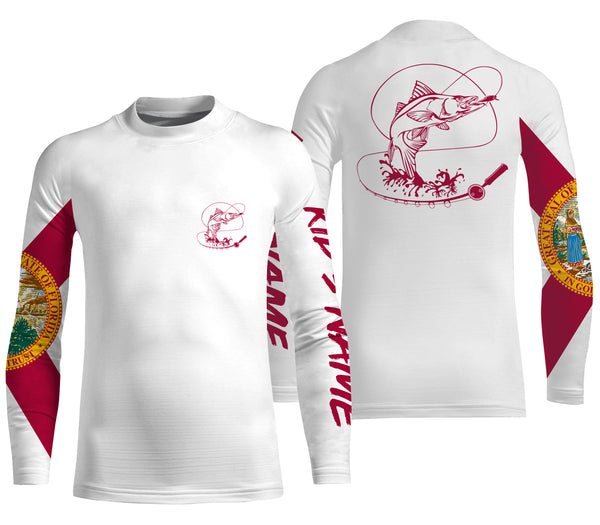 Florida Snook Tournament Fishing Shirts | FL Snook Fishing Custom Long Sleeve performance Fishing Shirts - IPHW1788