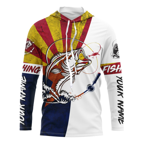 Arizona Bass Custom Long Sleeve performance Fishing Shirts, Bass Fishing jerseys IPHW2902